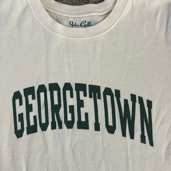 Brandy Melville Cream Tee with Green Print - Picture 3 of 3